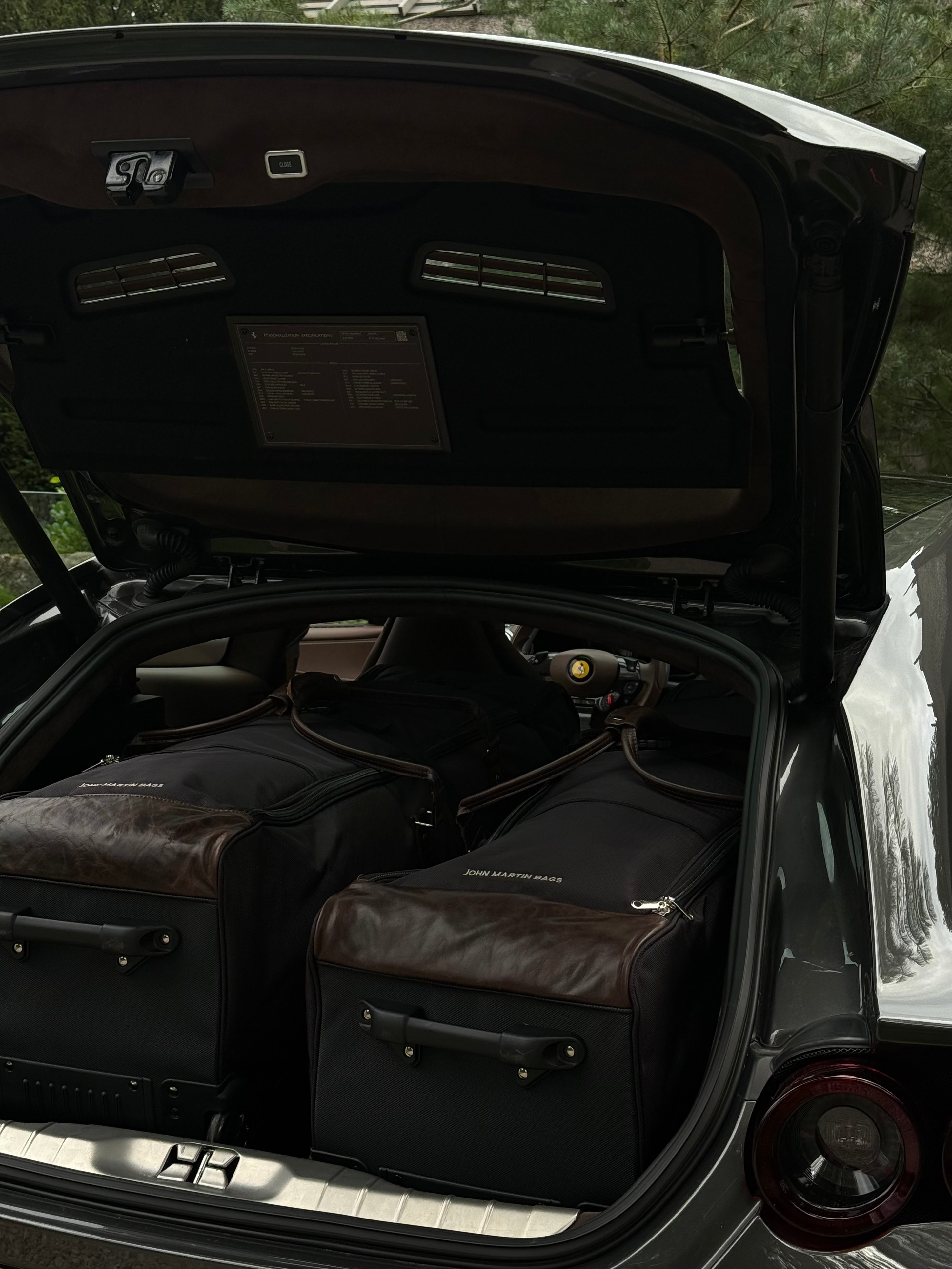 Golf travel bag in car